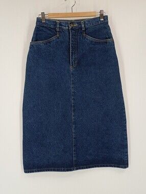 Rainbow Vintage Denim Midi Skirt